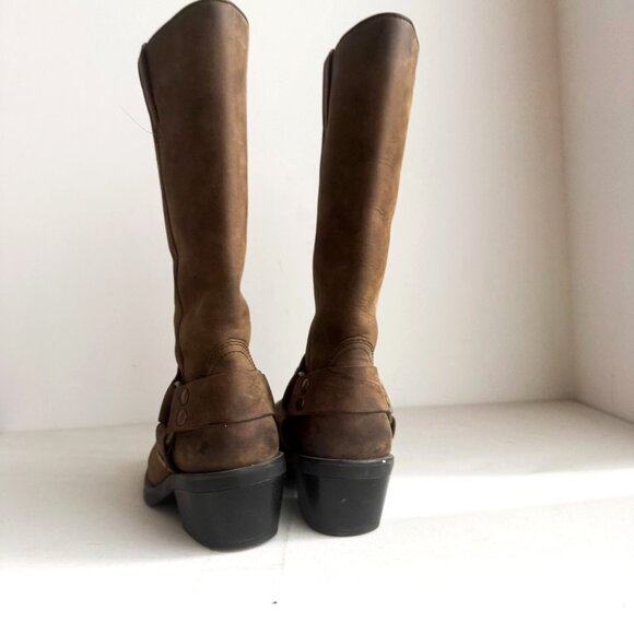 Vintage Natural  Reflections Nubuck Suede Brown Western Mid Calf Boots 7.5 - Picture 9 of 10